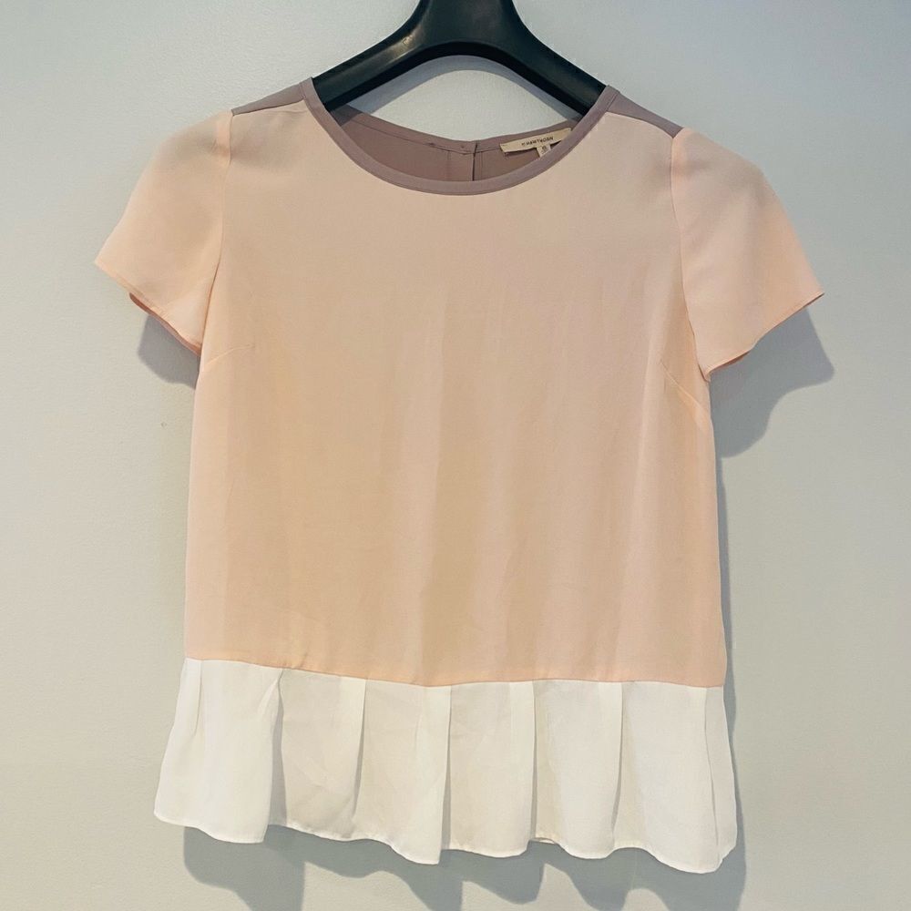 41 Hawthorn Stitch Fix Colorblock Peplum Button Back Top Size Small